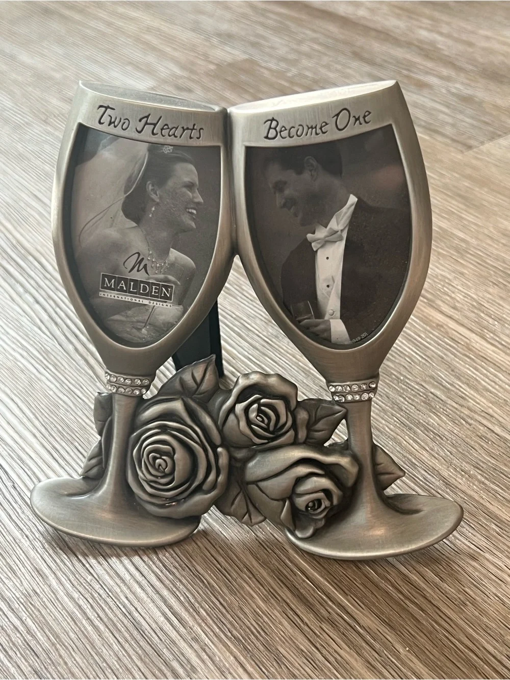 Two Hearts Become One Silver Bridal Keepsake Picture Frame